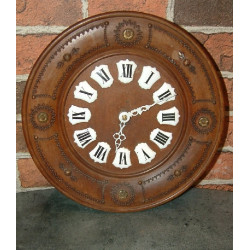 Pendule Bois chiffres cartouche